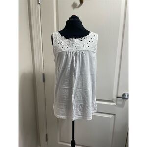 Jones New York Sport Women's Sleeveless Lace Tank Top White Size L